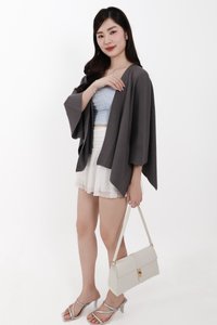 Kedy Knit Throwover in Dark Grey