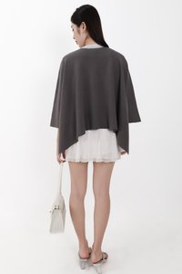 Kedy Knit Throwover in Dark Grey