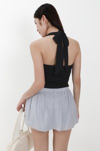 Roxie Ruched Halter Top in Black