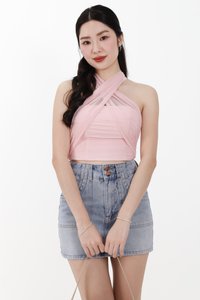 Merel Multi Way Mesh Top in Light Pink