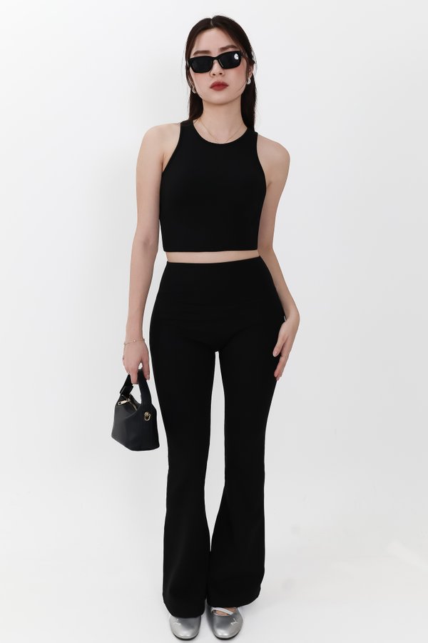Annie Athleisure Co-ord Fit & Flare Pants in Black ( Regular Length )
