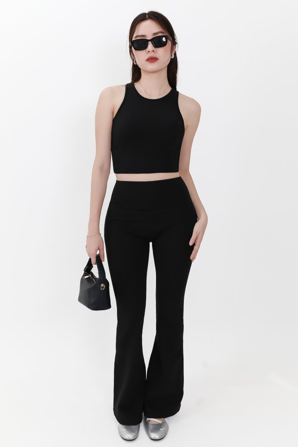 Annie Athleisure Co-ord Fit & Flare Pants in Black ( Regular Length )