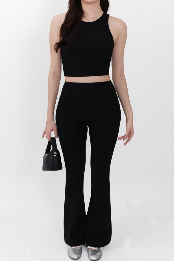 Annie Athleisure Co-ord Fit & Flare Pants in Black ( Regular Length )