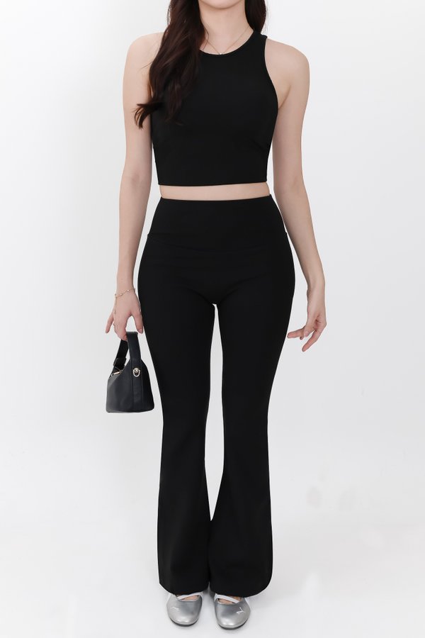 Annie Athleisure Co-ord Fit & Flare Pants in Black ( Regular Length )