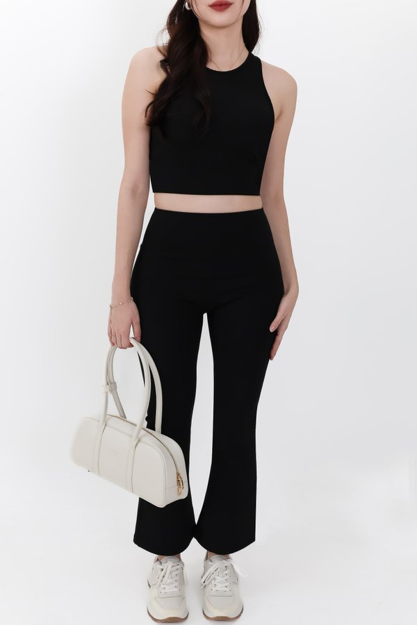 Annie Athleisure Co-ord Fit & Flare Pants in Black ( Petite Length )