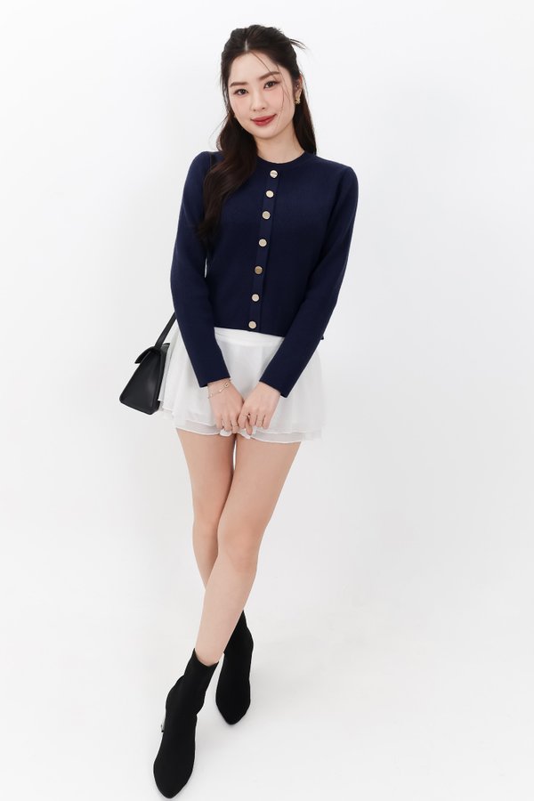 Bridgette Button Knit Sweater in Midnight