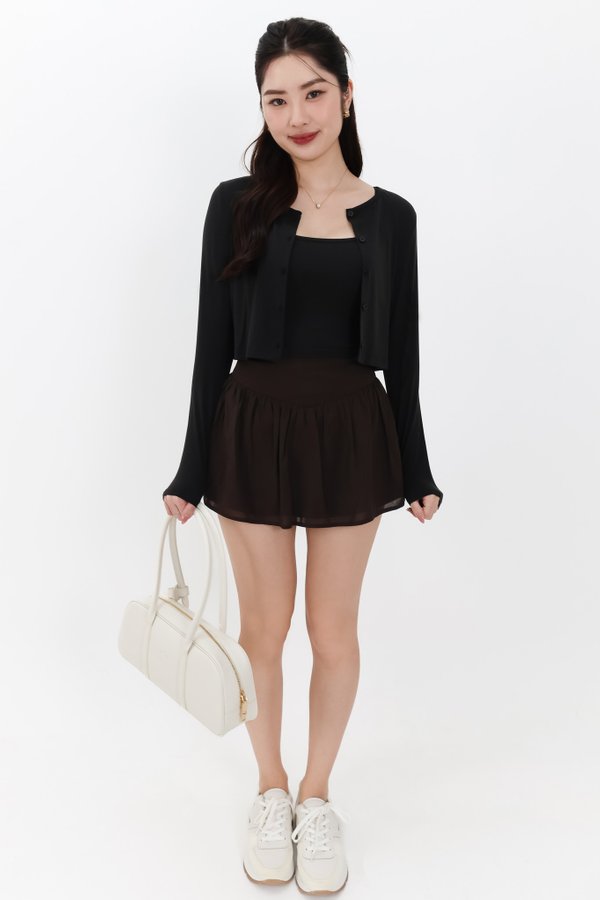 Chaeyi Cardigan Top Set in Black
