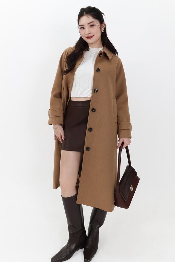 Wynnie Wool Coat in Camel Brown