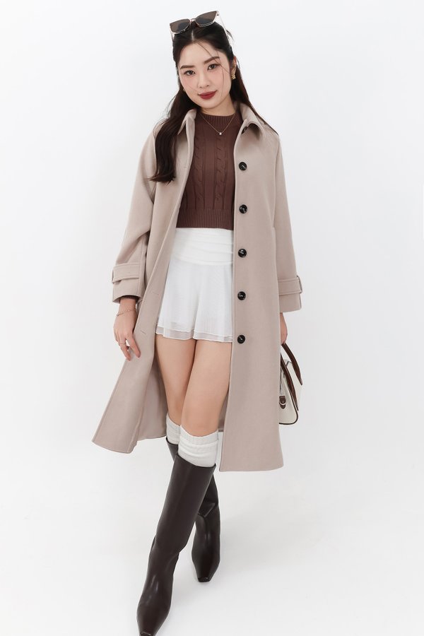 Wynnie Wool Coat in Light Nude Pink