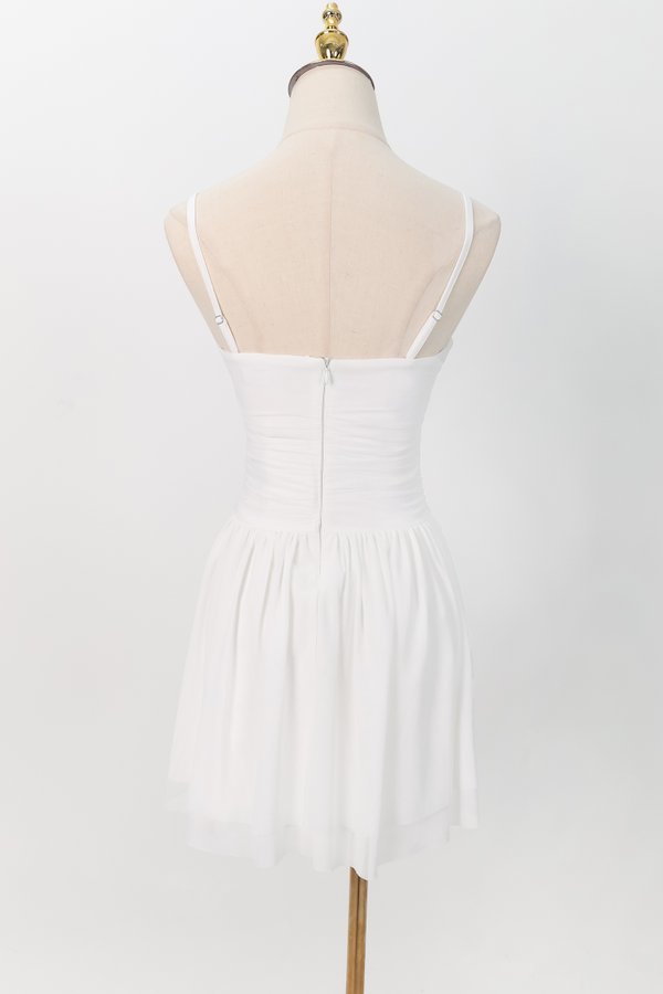 Mardy Mesh Romper Dress in White