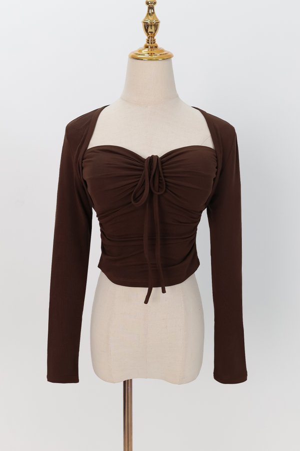 Bren Bolero Top Set in Dark Brown