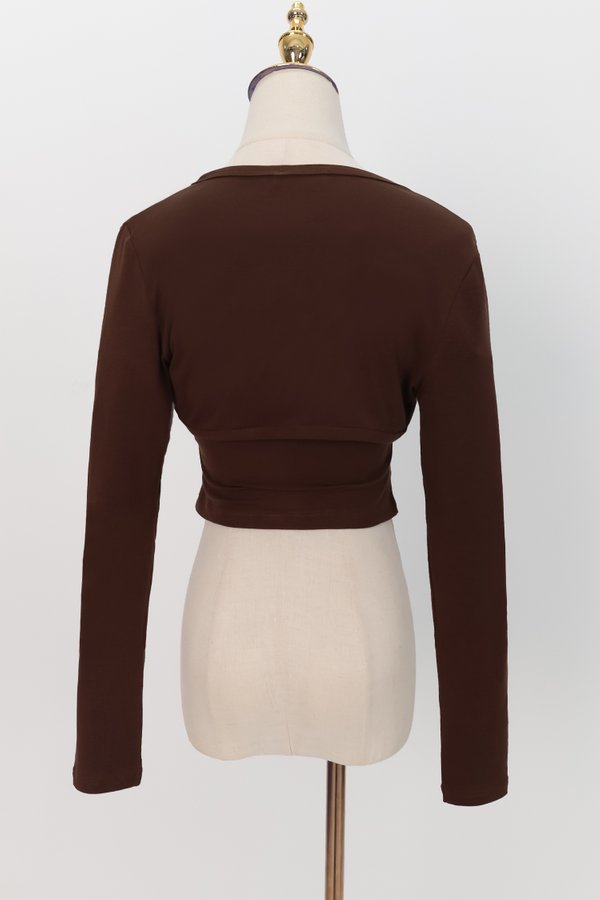 Bren Bolero Top Set in Dark Brown