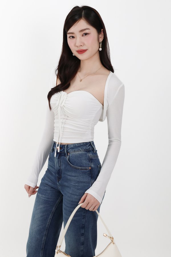 DEFECT | Bren Bolero Top Set in White in M