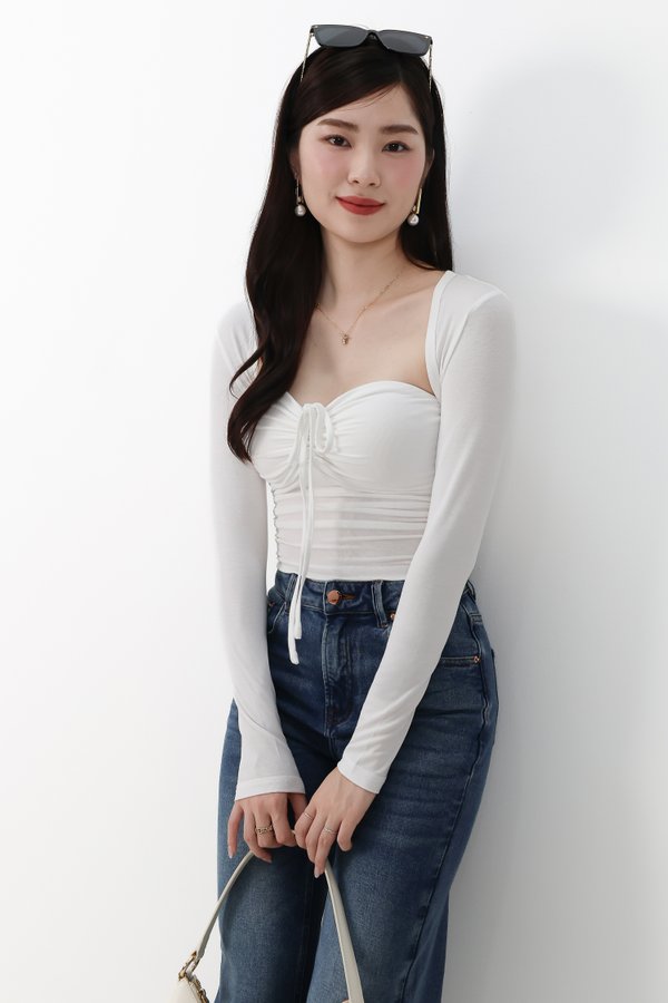 DEFECT | Bren Bolero Top Set in White in M