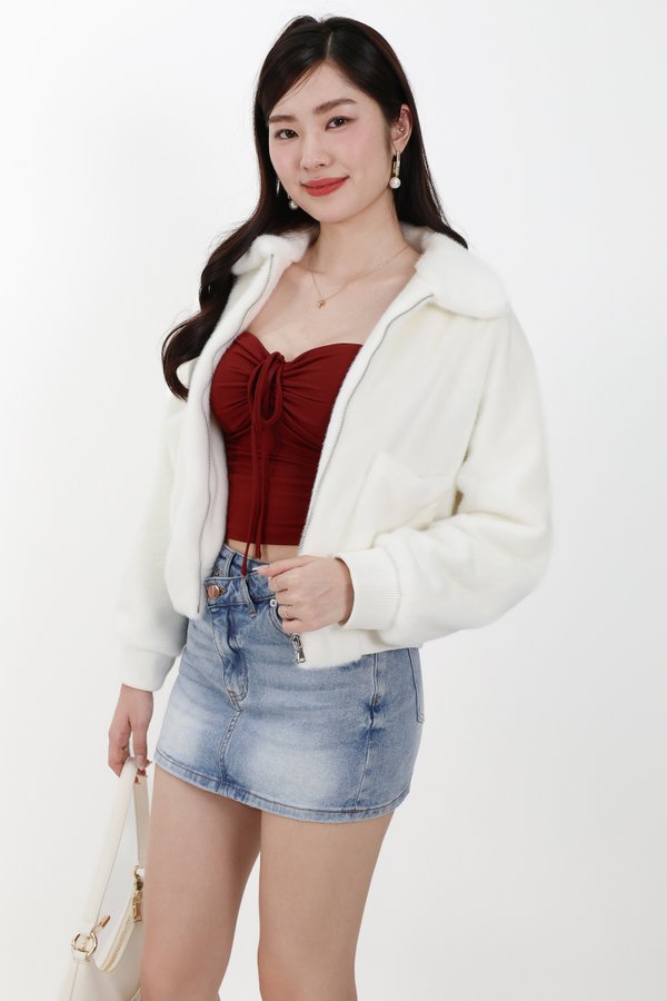 Ferra Furry Jacket in White