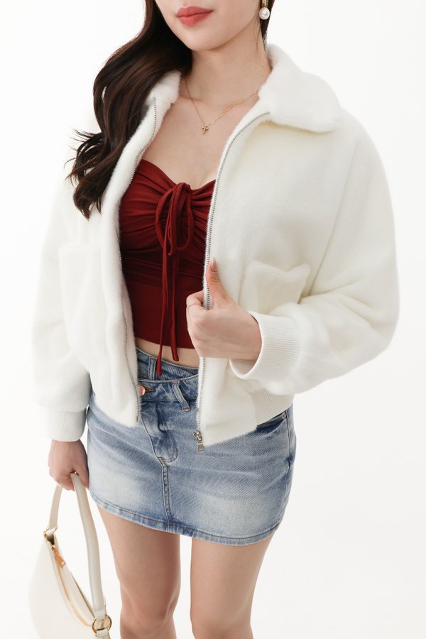 Ferra Furry Jacket in White