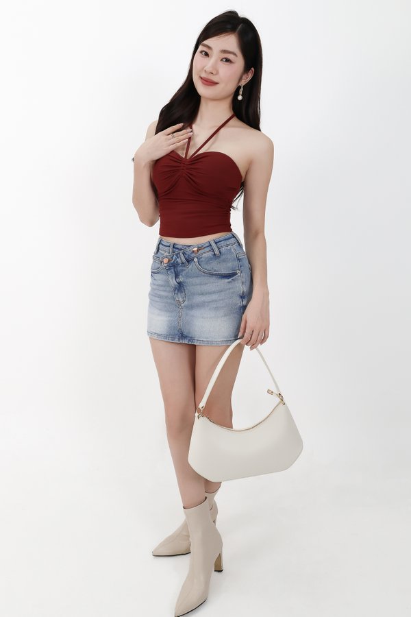 DEFECT | Bren Bolero Top Set in Dark Muted Red in S