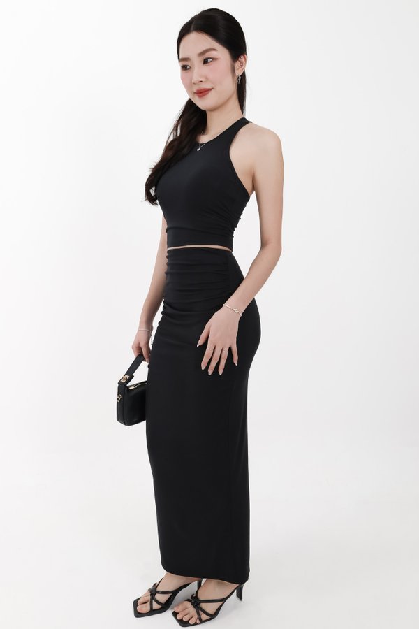 Corina Co-ord Racer Back Top in Black