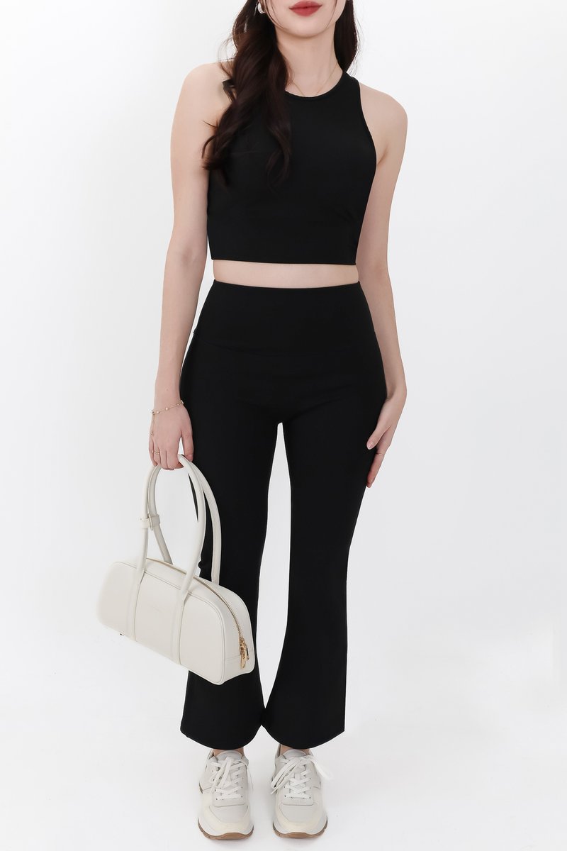 Annie Athleisure Co-ord Fit & Flare Pants in Black ( Petite Length )