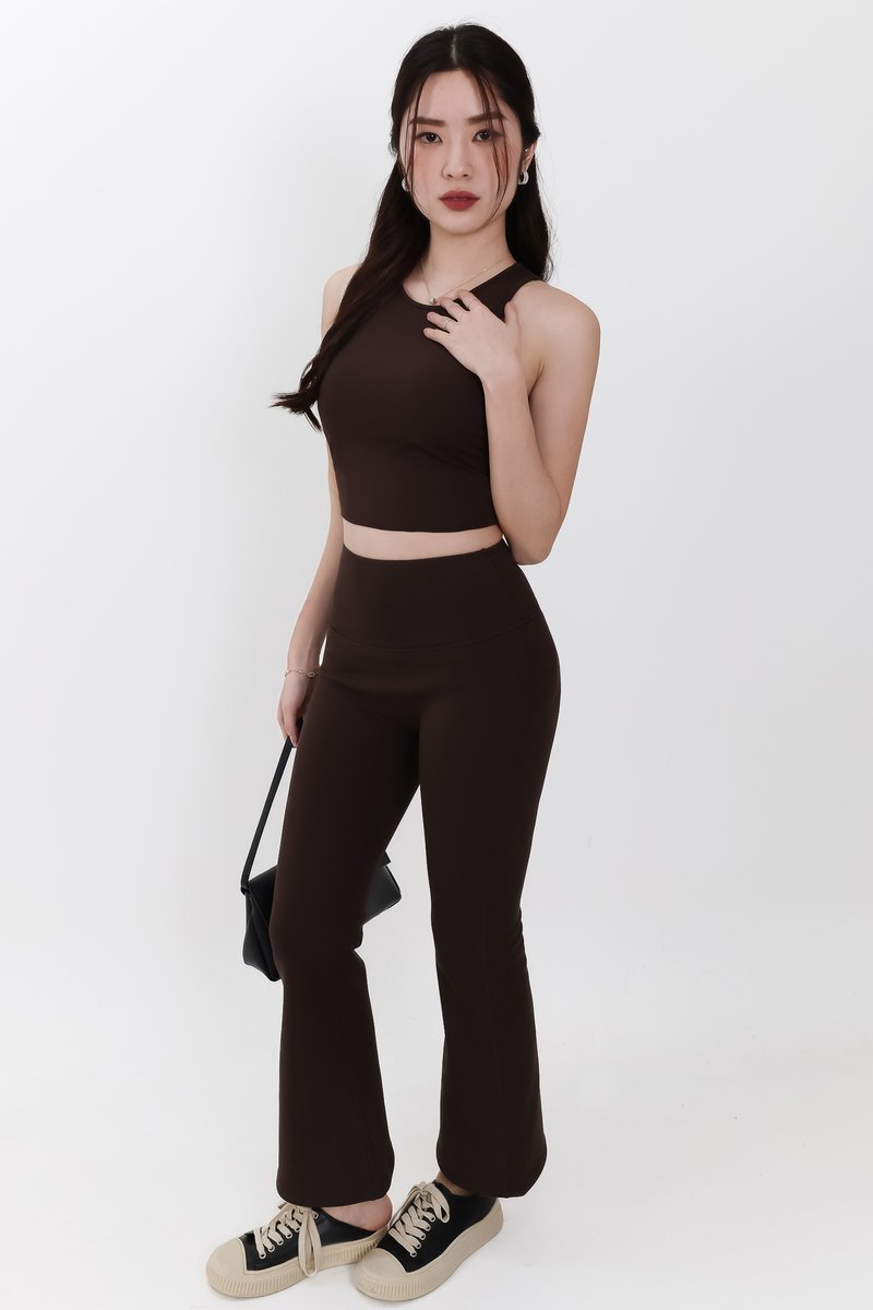 Annie Athleisure Co-ord Set in Dark Brown ( Petite Length )
