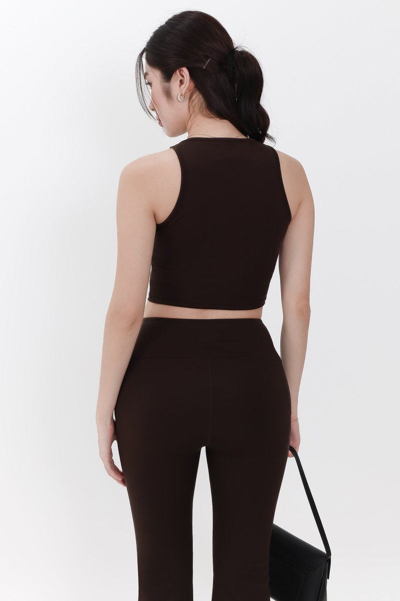 Annie Athleisure Co-ord Tank Top in Dark Brown