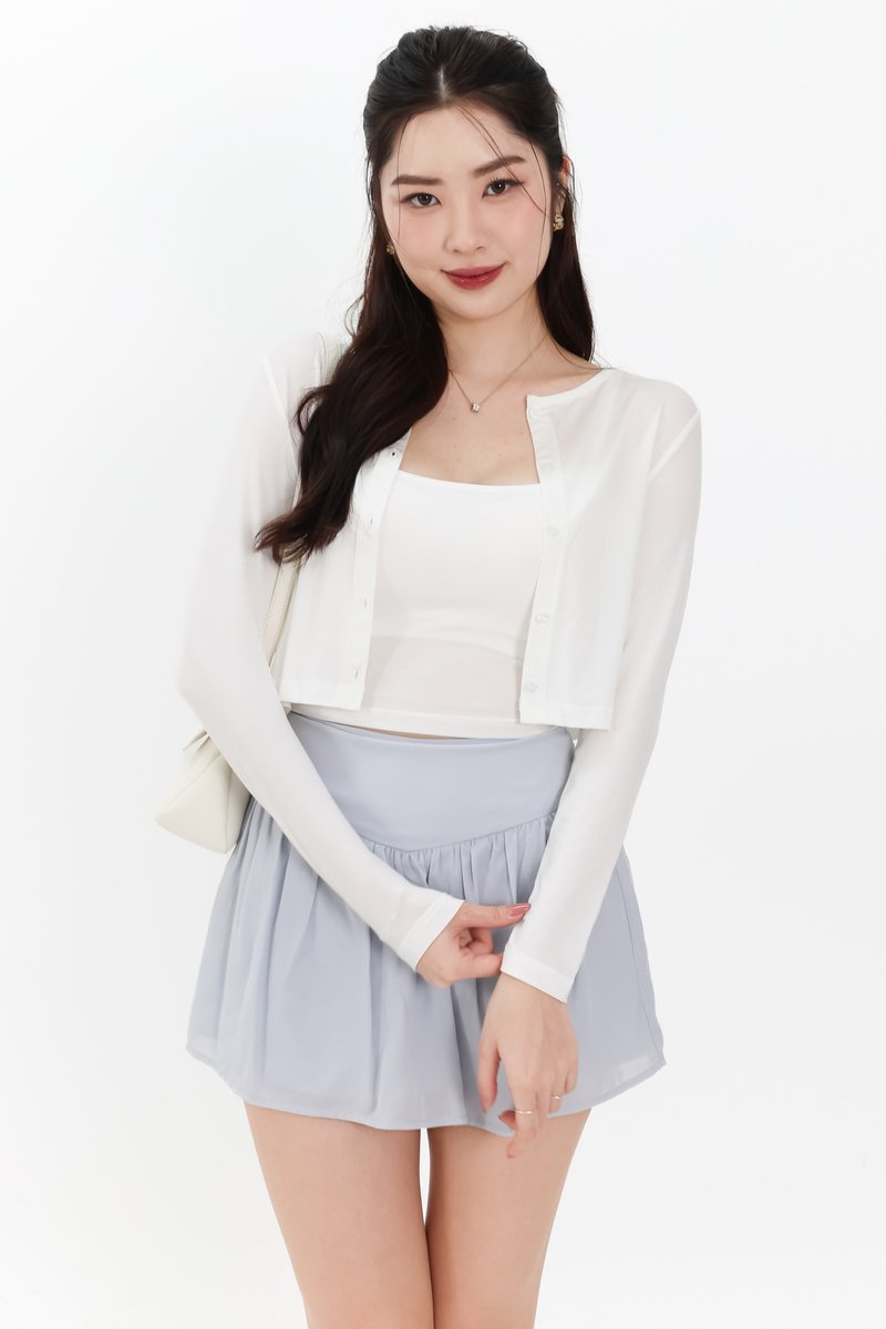 Chaeyi Cardigan Top Set in White