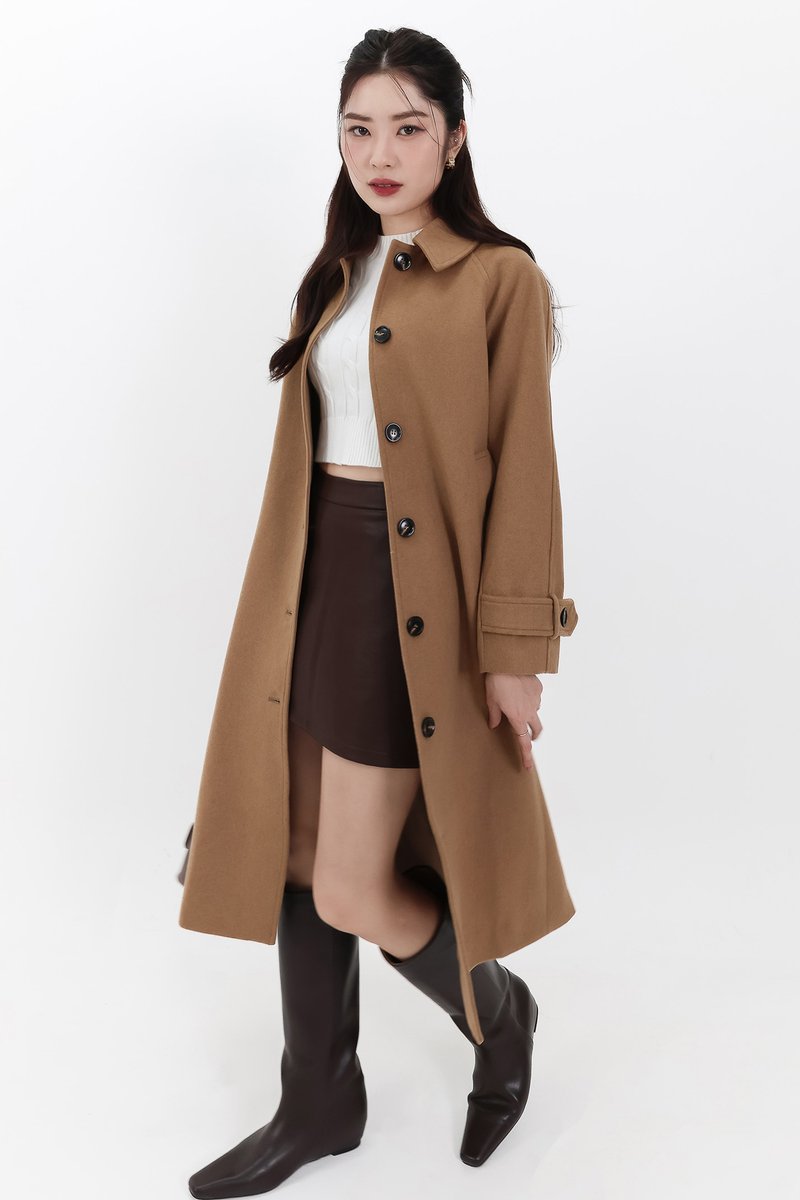 Wynnie Wool Coat in Camel Brown