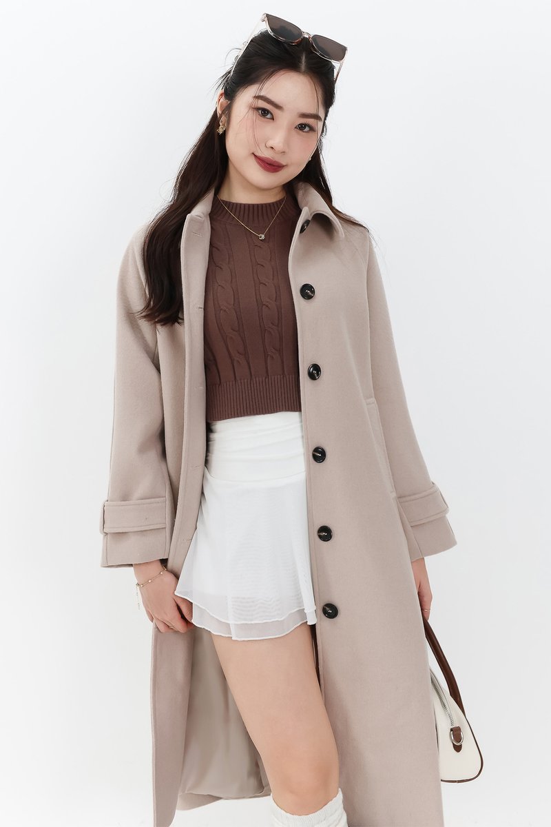 Wynnie Wool Coat in Light Nude Pink