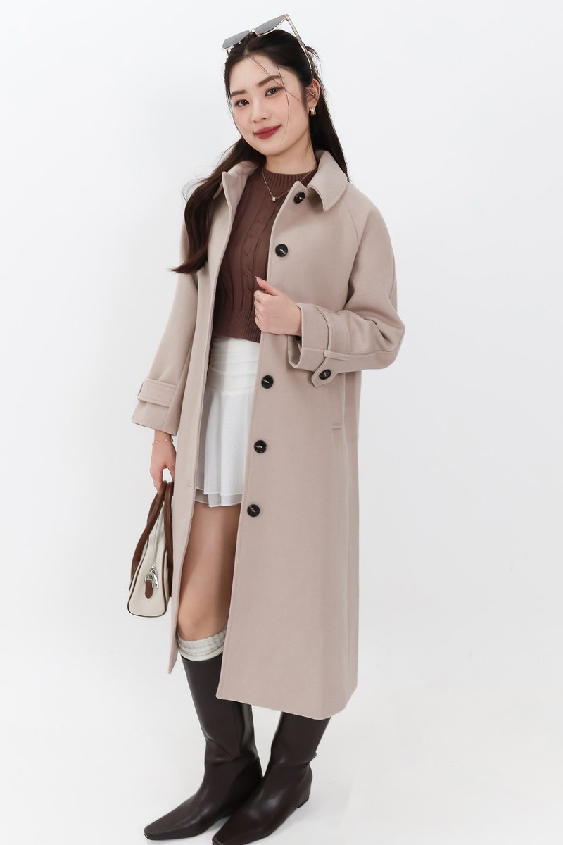 Wynnie Wool Coat in Light Nude Pink