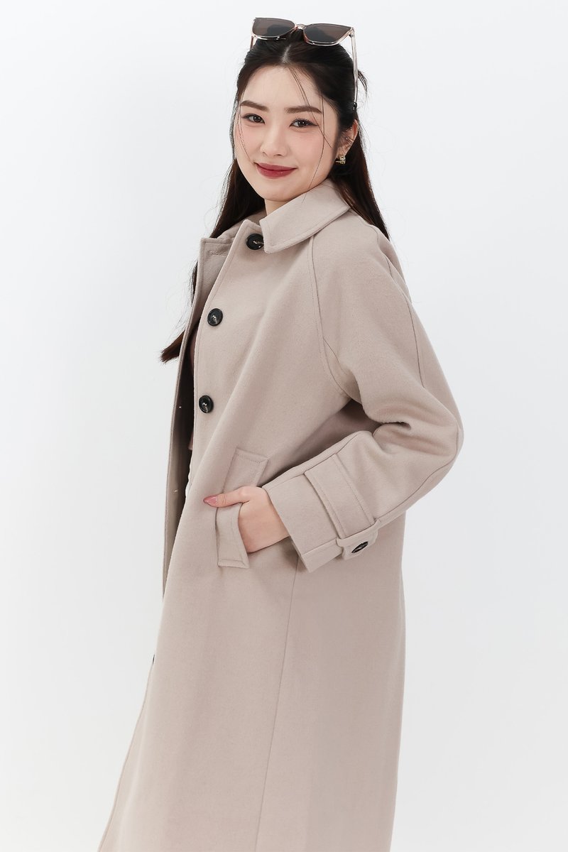 Wynnie Wool Coat in Light Nude Pink