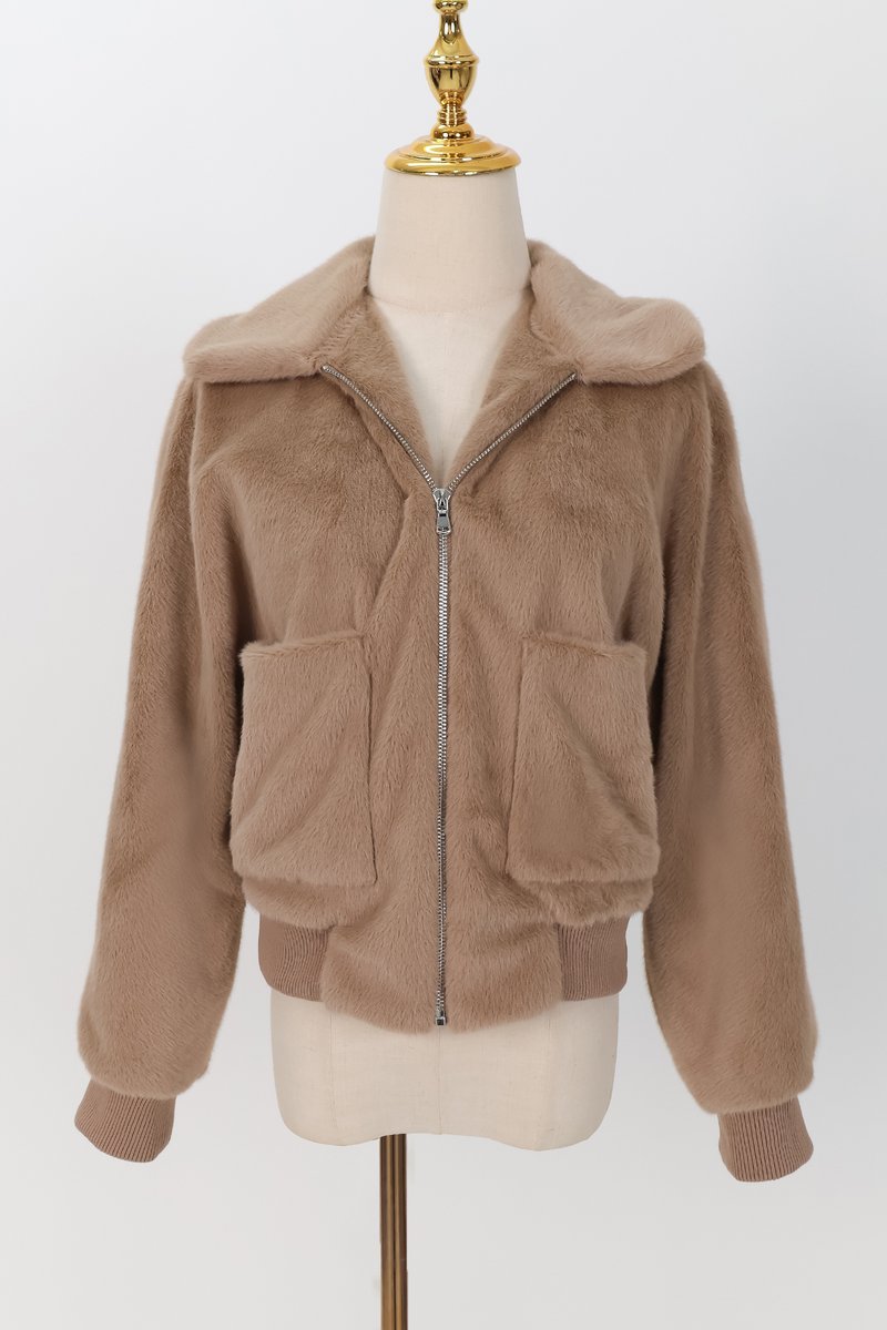 PREORDER | Ferra Furry Jacket in Light Brown