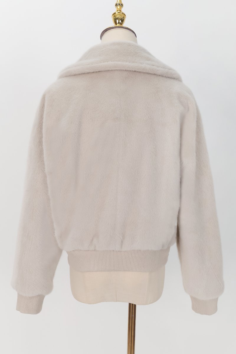 PREORDER | Ferra Furry Jacket in Light Grey