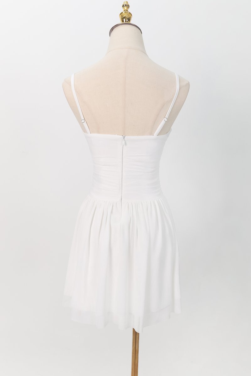 Mardy Mesh Romper Dress in White