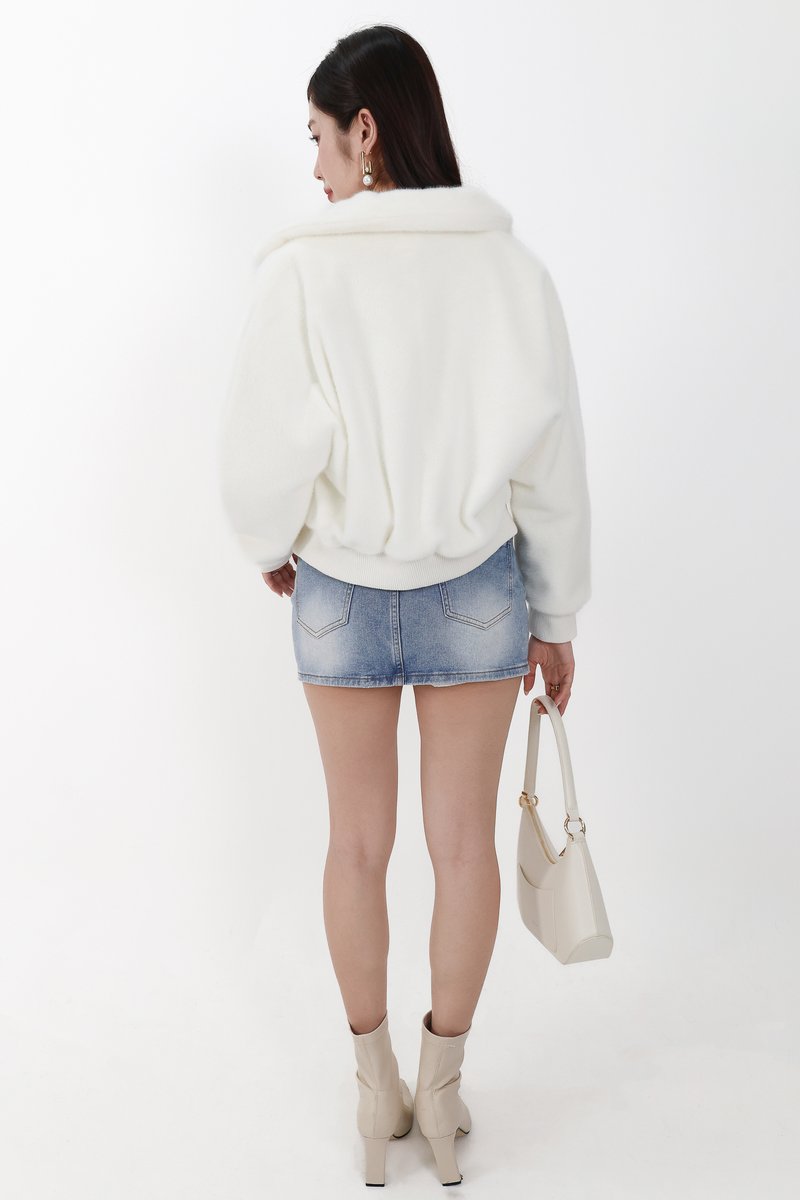 Ferra Furry Jacket in White