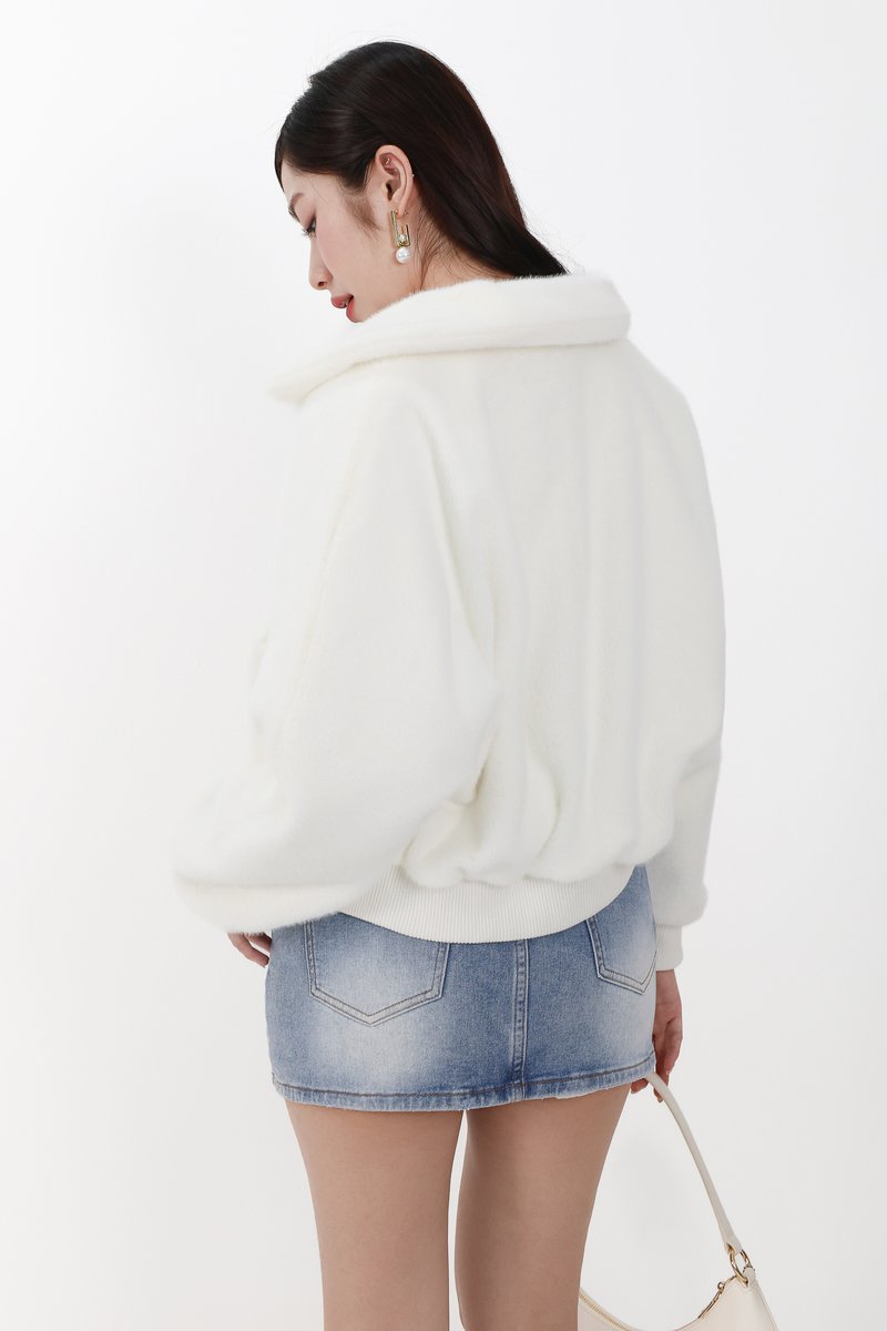 Ferra Furry Jacket in White
