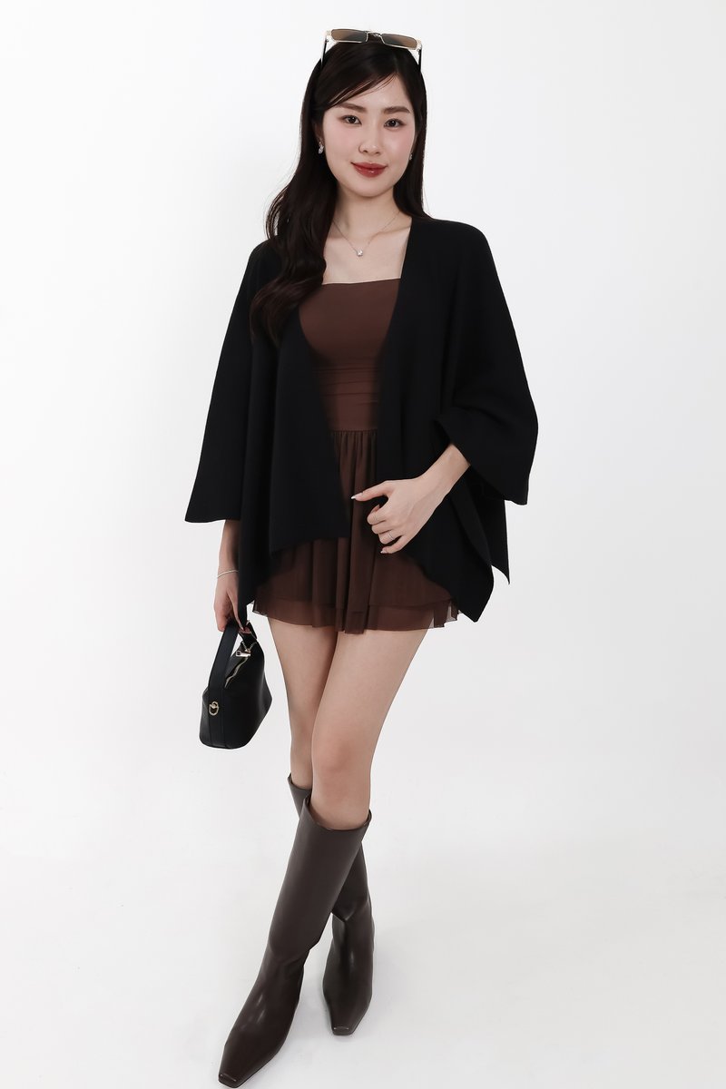 Kedy Knit Throwover in Black
