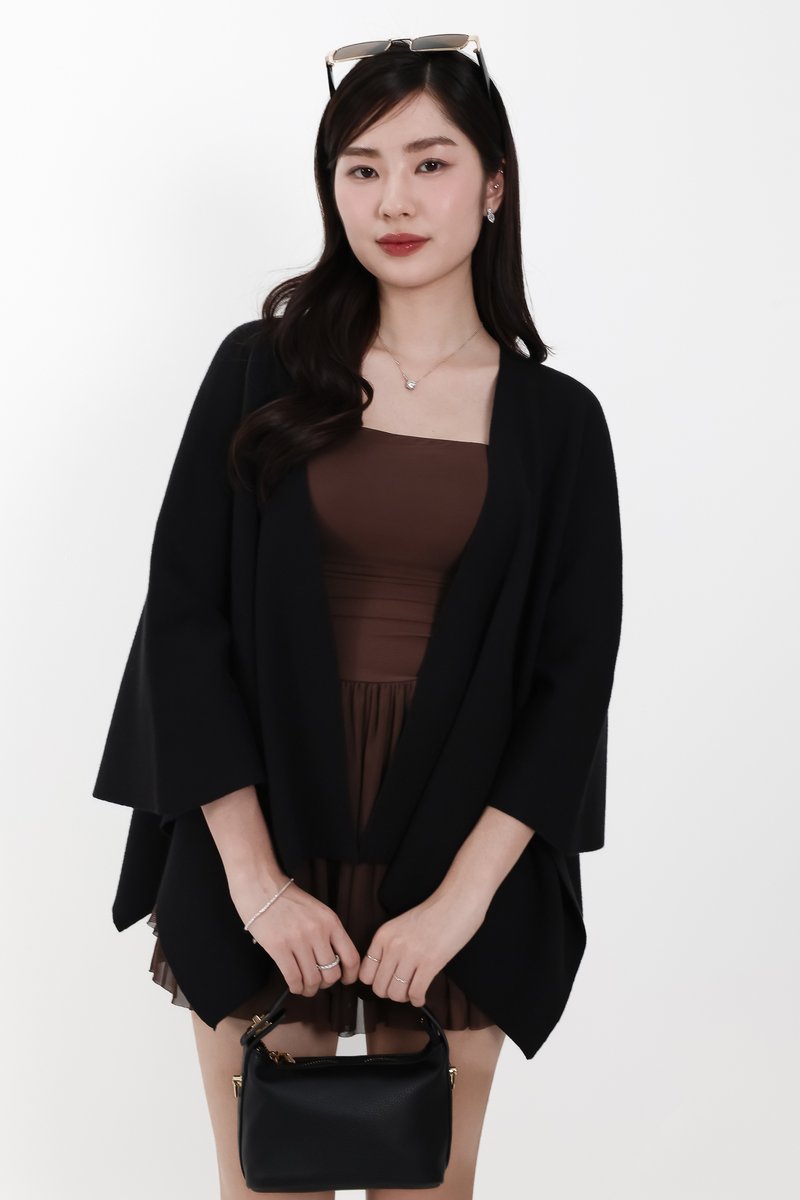 Kedy Knit Throwover in Black