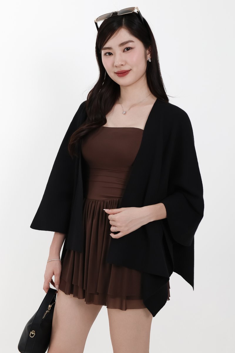 Kedy Knit Throwover in Black