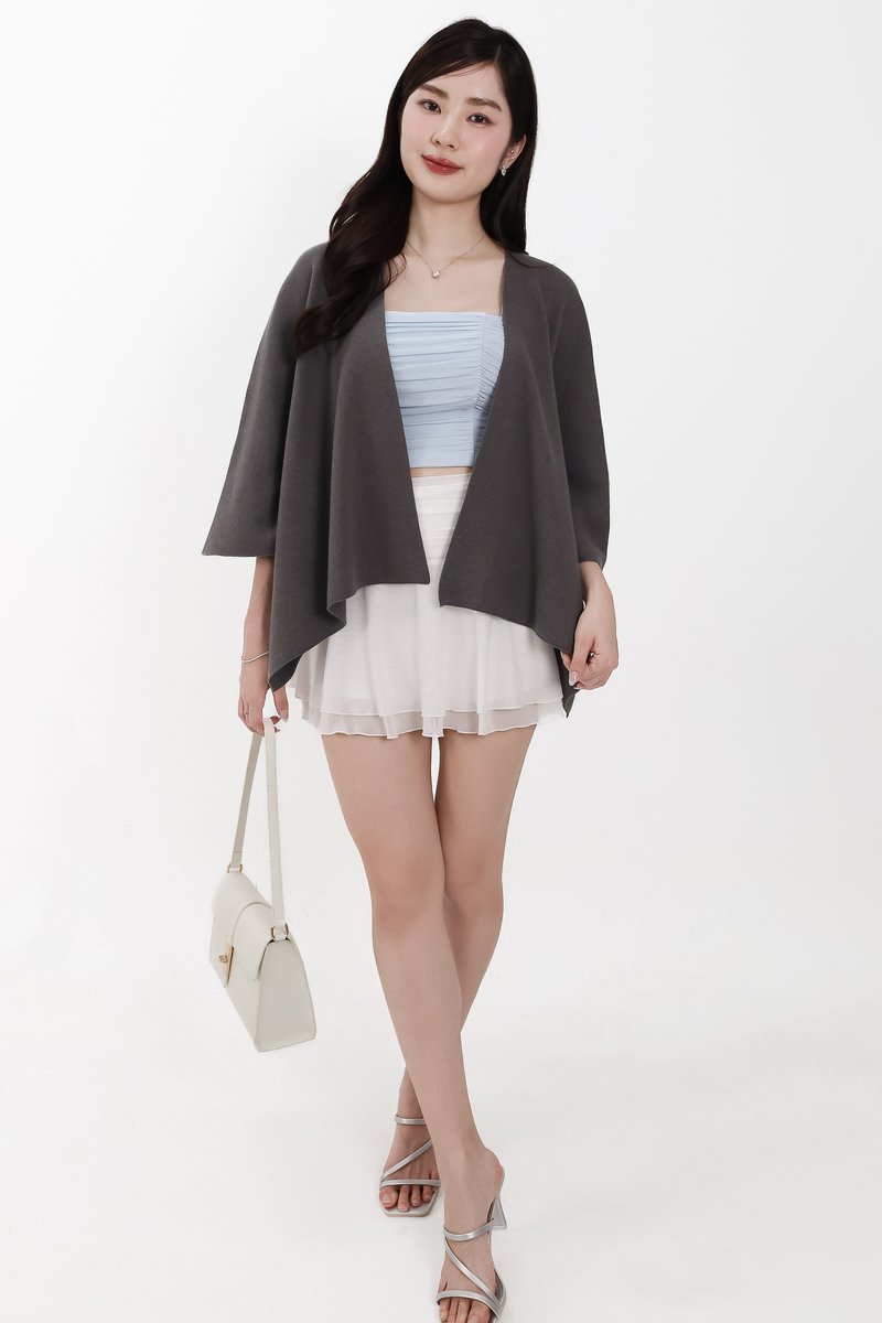 Kedy Knit Throwover in Dark Grey