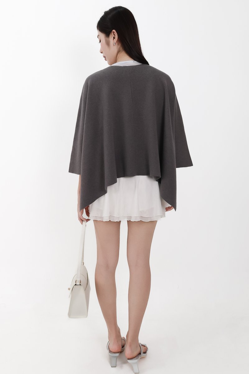 Kedy Knit Throwover in Dark Grey