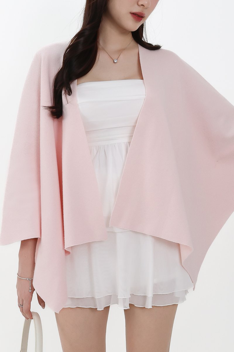Kedy Knit Throwover in Pastel Pink