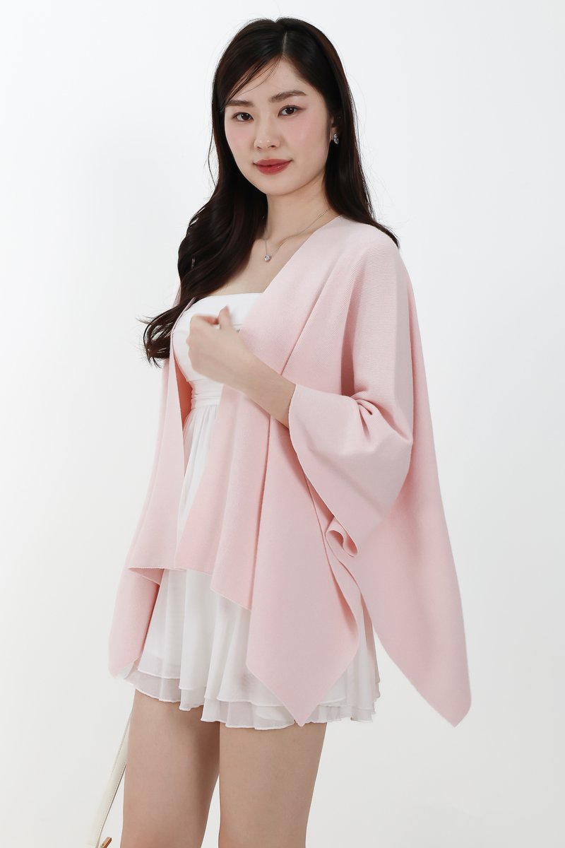 Kedy Knit Throwover in Pastel Pink