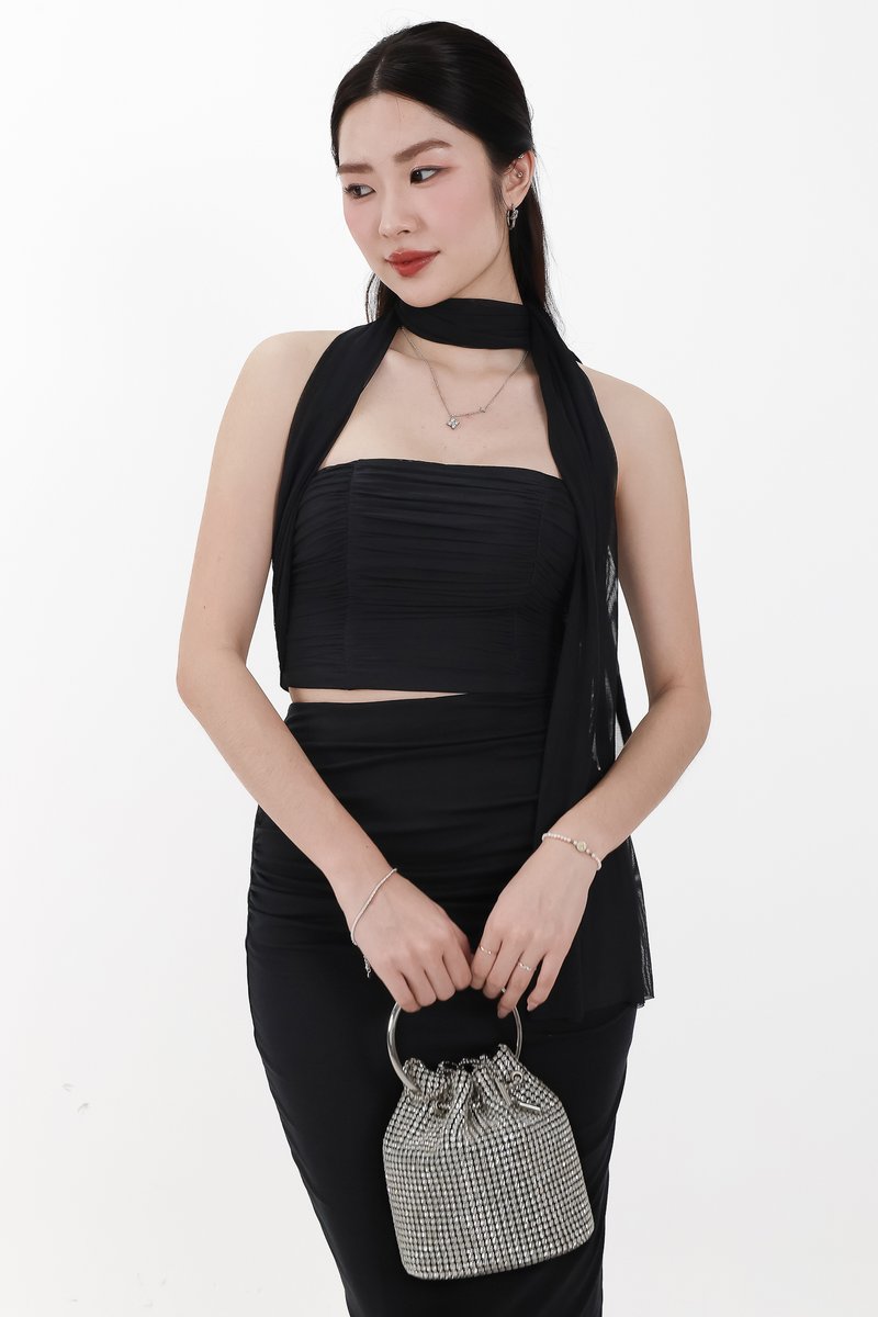 Merel Multi Way Mesh Top in Black