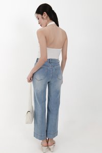 Catrine Cowl Neck Top in White