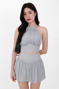Camila Co-ord Skorts in Light Grey Blue