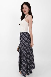 Roxanne Ruched Top with Sash in White