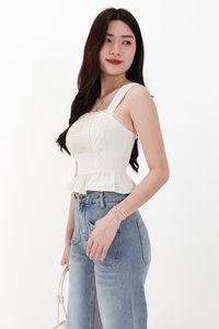 RESTOCKS | Pam Pleated Peplum Two Way Top in White