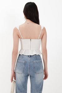 RESTOCKS | Pam Pleated Peplum Two Way Top in White
