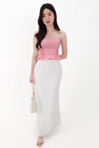 Pam Pleated Peplum Two Way Top in Pink