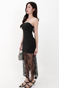 RESTOCKS | Linda Lace Insert Two Way Dress in Black